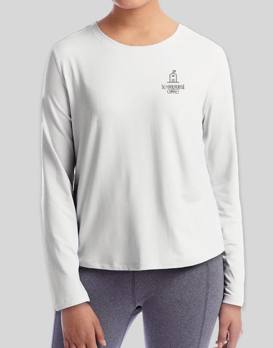 Schoolhouse Coffee Logo T-Shirt Women's Long Sleeve